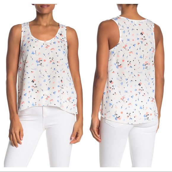 Joie Tops - NWT Joie Erla Tank Top in Porcelain Ivory Floral Print Sleeveless Shirt Large